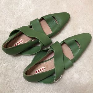 Green Marni Flats